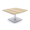 Blonde Surfside Ash w/Silver Base, variant on Arc Rectangle Shaped Office Coffee Table With Square Metal Base 42x42
