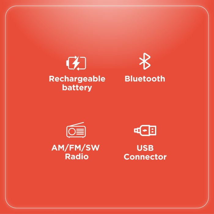 RadioShack AM/FM/SW 3-Band Vintage Radio with Bluetooth function and USB/TF ports
