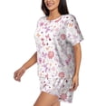 thumbnail image 2 of Bixox Women's Retro Floral Printed Pajama Set 2 Piece Lounge Set Top and Shorts Soft Pajamas, Shorts with Pockets, 2 of 7