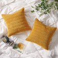 thumbnail image 3 of Juego de 2 Fundas de Almohada de Pana Granulada para Sofá, Fundas para Cojines, Fundas de Cojín Decorativa Suave Moderna, Cómodo y Lavable a Máquina, No se Desvanece (Amarillo), 3 of 4