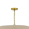 thumbnail image 3 of Pomy 28 Inch Chandelier, Hardback Burlap Shade, Gold Black Metal, 3 of 7