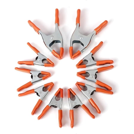 6 & 4 Heavy Duty Metal Spring Clamps with Protective Tips 10-Piece | 2 & 1 Jaw Opening Protective Handles and Tips Metal Spring Clamps for Woodworking and DIY Projects