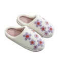 thumbnail image 2 of Aloohaidyvio Women's New Baotou Purple Lilac Embroidered Slippers Winter Indoor Slip-on Warm Slippers, 2 of 6