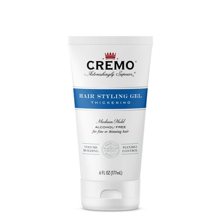 Cremo Barber Grade Hair Styling Gel, Thickening, (Best Hair Thickening Styling Products)