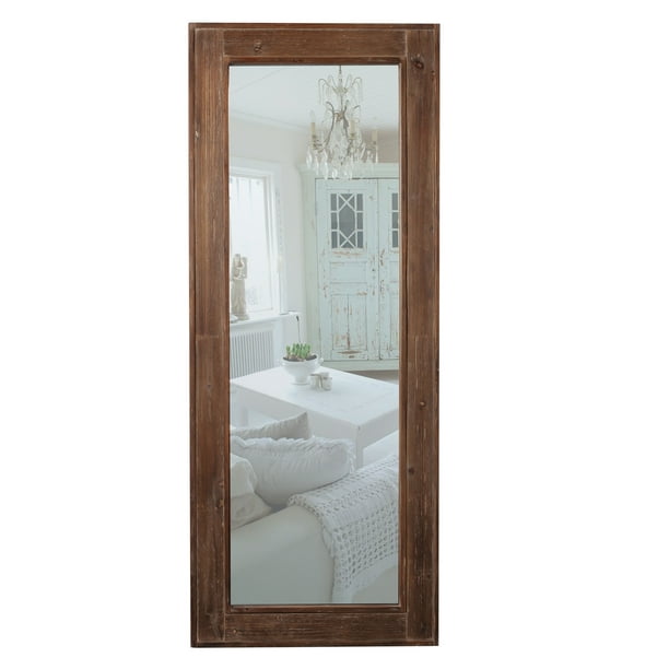 Sintosin Rustic Wood Floor Mirror Full Length 60 x 24 inch, Farmhouse