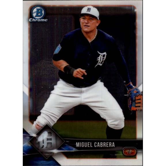 Collectible 2018 Bowman Chrome #61 Miguel Cabrera Detroit Tigers MLB Baseball Trading Card