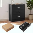 thumbnail image 5 of Ktaxon Black 3 Drawer Dresser Nightstand Modern Wood Chest of Drawers Bedroom Black Finish, 5 of 14