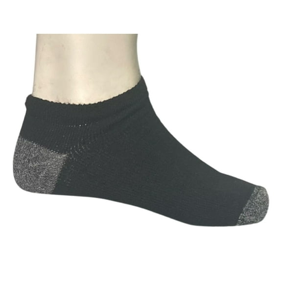 Mens Fruit of The Loom Value Pack Low Cut Socks - 6 Pairs, Black Size 6-12