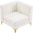 thumbnail image 1 of Meridian Furniture Alina Fauteuil d'Angle en Velours Crème, 1 of 16