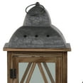 thumbnail image 2 of Benjara BM210053 Wood & Metal Lanterns with Diamond Body Design, Brown & Gray - Set of 2, 2 of 2