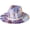 Grape, variant on Tie-dye Wide Brim Fedora Hats for Women Multicolor Felt Panama Hat