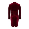 thumbnail image 7 of Two Piece Outfits Sweatsuit Womens Suit Skirts Set Velour Formal Office Business Work Blazer Jacket Pencil Skirt Velvet Dressy Casual Outfits Wine M, 7 of 7