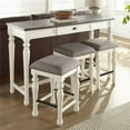 thumbnail image 5 of Maklaine Two-tone Distressed Ivory and Mocha Wood 4-piece Sofa Bar Set, 5 of 5