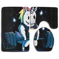 thumbnail image 1 of ABPHQTO Gimnasio Unicornio Juego de alfombras de baño de 3 piezas Alfombra de baño Alfombra de contorno y tapa de inodoro ABPHQTO  Cont-CHAPPLE-22525, 1 of 2