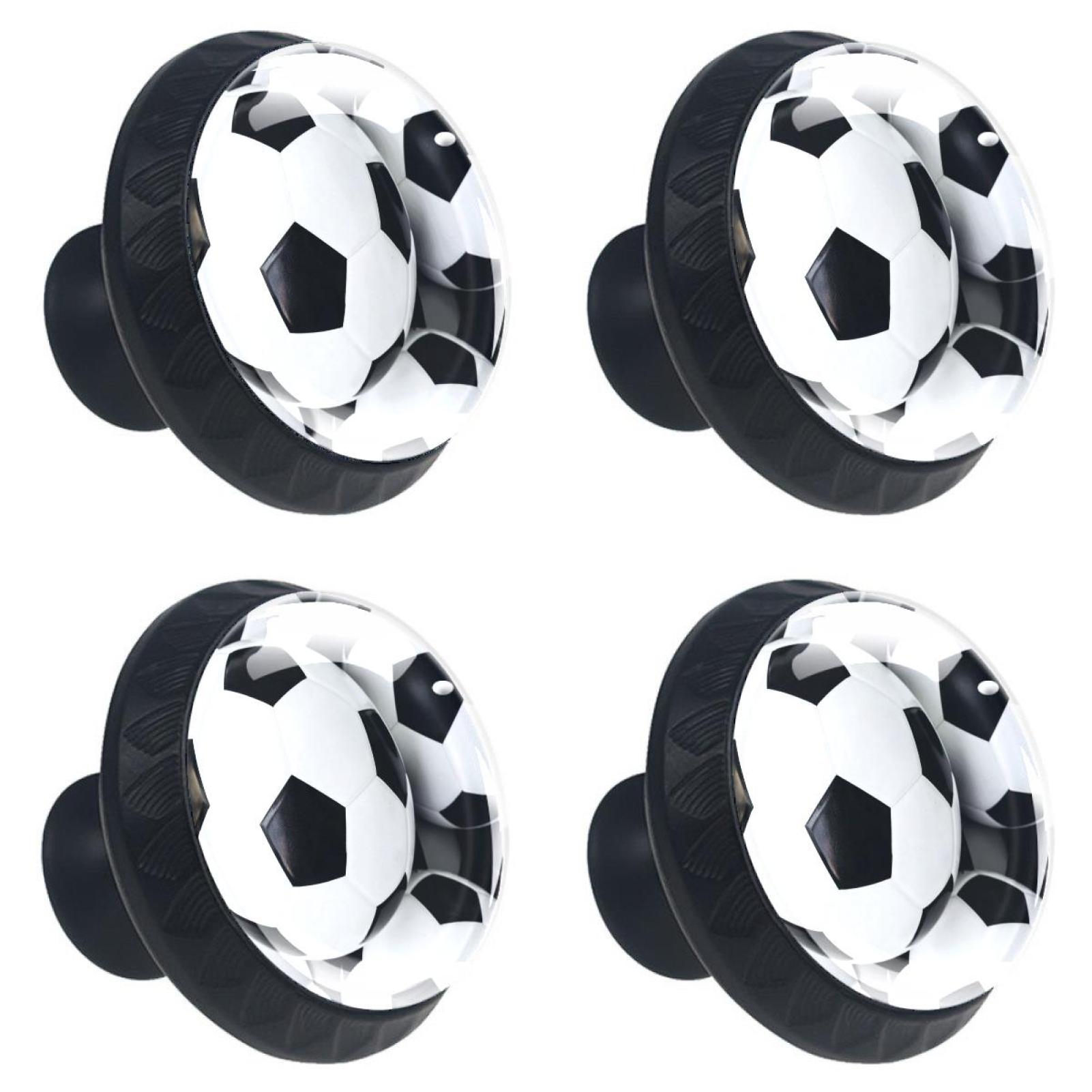 Ownta Footballs Print Black Round Glass Drawer Handles Knobs Pulls With
