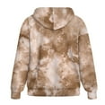thumbnail image 5 of SCRAWLGOD Brown Tie-Dye Women's Comfy Hoodies Full Zip Up Comfortable Elastic Coat Fall Fashion Outfits Washable Long Sleeve Jacket with Relaxed Shoulder Design, M, 5 of 7