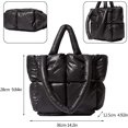 thumbnail image 4 of Bolso de mano grande acolchado de algodón, bolso de diseñador acolchado, bolso de hombro grande a la moda para mujer, suave, 4 of 4
