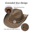 thumbnail image 4 of Sombrero Wallaroo Catalina Cowboy de fibra de rafia en forma de hongo para mujer, 4 of 9