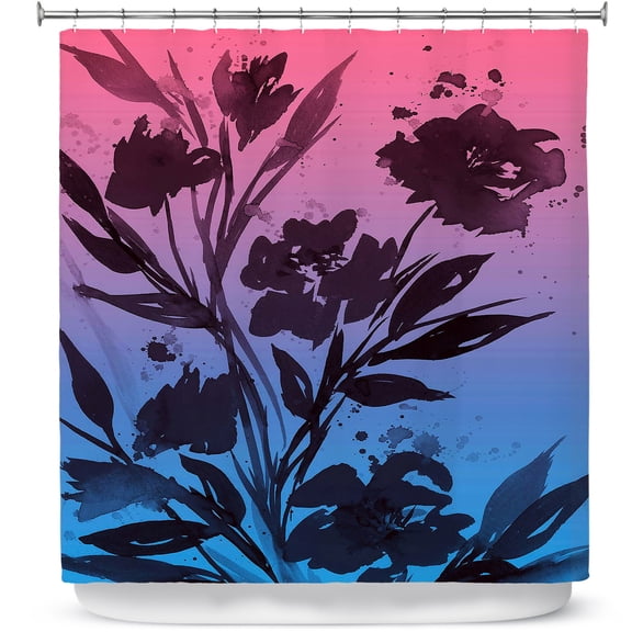 Shower Curtains 70" x 73" from DiaNoche Designs by Julia Di Sano - Pocketful Posies Pink Blue
