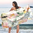 thumbnail image 6 of Coolnut Butterfly Beige Beach Towel Fast Drying Camping Towels Sand Free Beach Blanket Soft Absorbent Travel Sport Towel for Gym Bath Shower Swimming 31" x 71" Washcloth Gift, 6 of 7