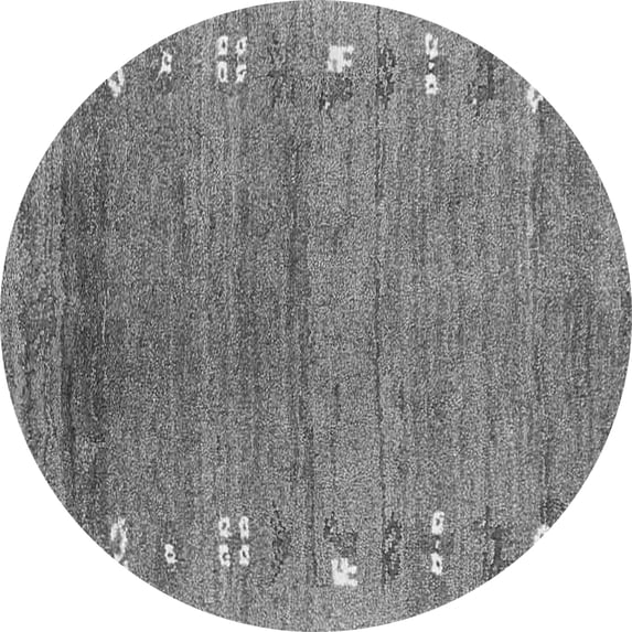 Ahgly Company Indoor Round Abstract Gray Contemporary Area Rugs, 6' Round