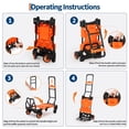 thumbnail image 5 of Huisuilinss 2-in-1 Folding Hand Truck,Dolly Cart With Foldable Basket,Portable Hand Truck Dolly,330LB Hand Cart With Bungee Rope,4 Rubber Wheels And Retractable Handle For Luggage Travel Moving,1PCS, 5 of 6