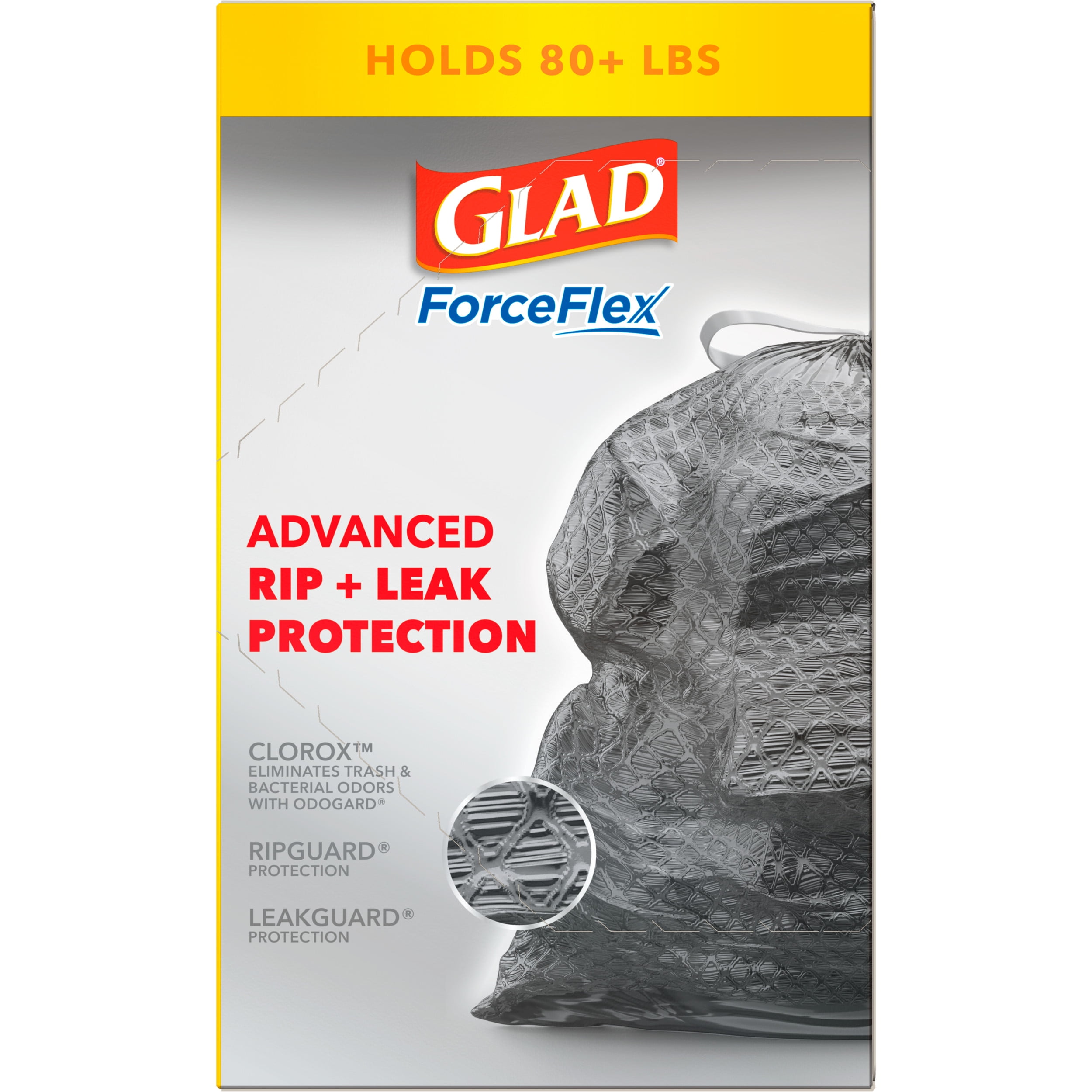 Glad ForceFlex with Clorox Large Drawstring Trash Bags Mountain Air Scent, Trash  Bags & Trash Stickers
