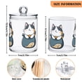 thumbnail image 5 of Yayeee 2 Pack Qtip Holder Bathroom Cotton Swab Canister with Lid Clear Dispenser Set, Blue Cute Cat, 5 of 6