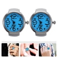 thumbnail image 3 of EeaseMX 2 relojes de cuarzo para llevar en los dedos, relojes creativos con forma de anillo, mini accesorios para mostrar la hora para mujeres y hombres (azul), 3 of 7