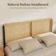 thumbnail image 4 of Boho Queen Size Bed Frame with Natural Rattan Headboard and Footboard, Wooden Queen Platform Bed No Box Spring Needed, Noise-Free Easy Assemble Metal Bedframe, 4 of 7