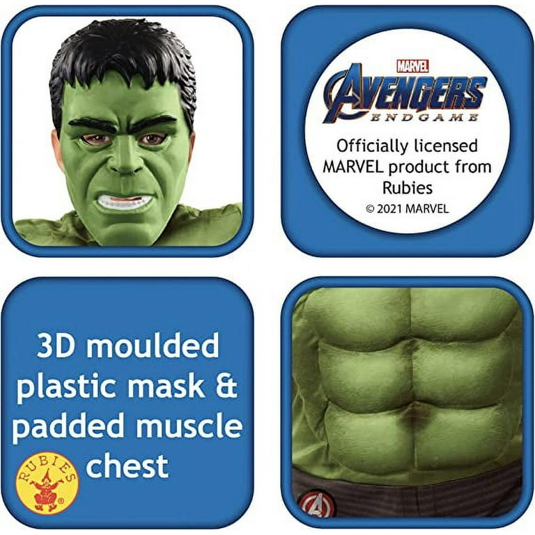 Boys Marvel Avengers Incredible Hulk Padded Jumpsuit Costume Medium (8-10)