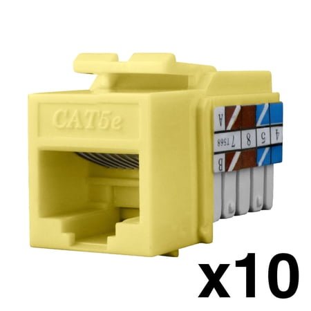 Construct Pro RJ45 Cat5e Keystone Jack Cable Connector (Yellow  10-Pack) Manufactured by Skywalker price history on PriceWatchPro