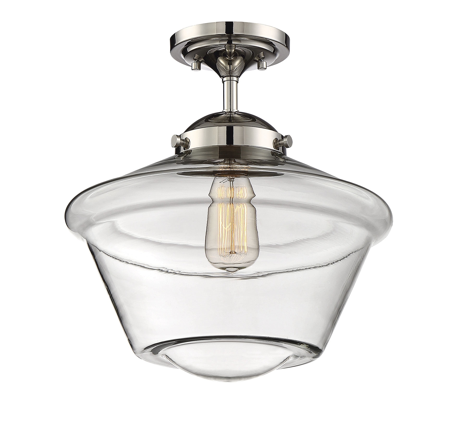 Trade Winds Dorothy Schoolhouse Semi-Flush Mount Ceiling Light in Polished Nickel