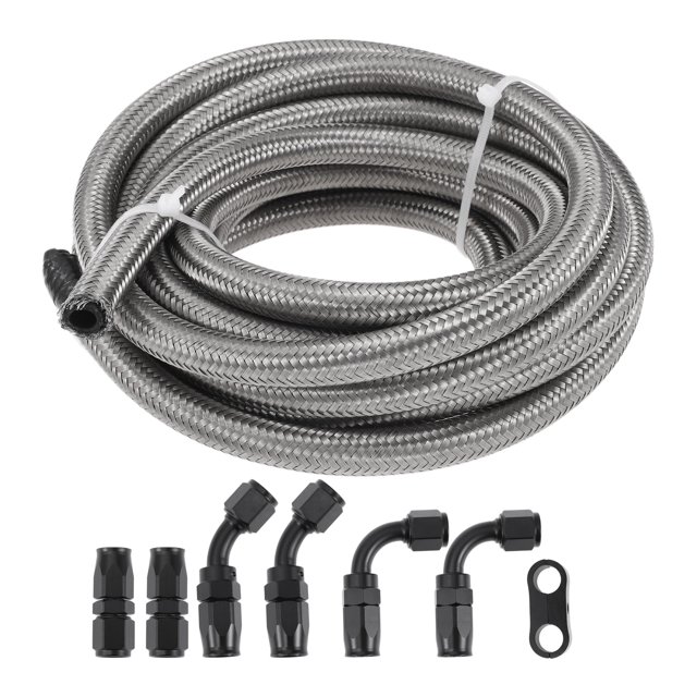 Kit de línea de combustible AN-6 de Unique Bargains, manguera de vacío de 15 pies, adaptador de manguera de combustible