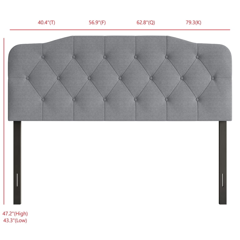 Home Design Angela Twin Button-Tufted Upholstered Headboard photo 6