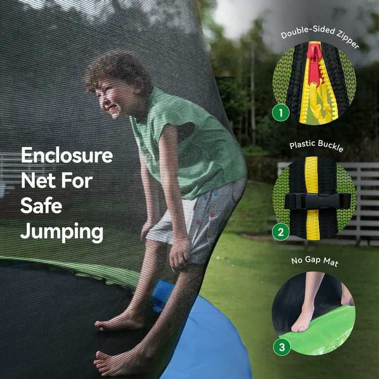 GVDV Outdoor Trampoline, 14' Backyard Recreational Trampoline with