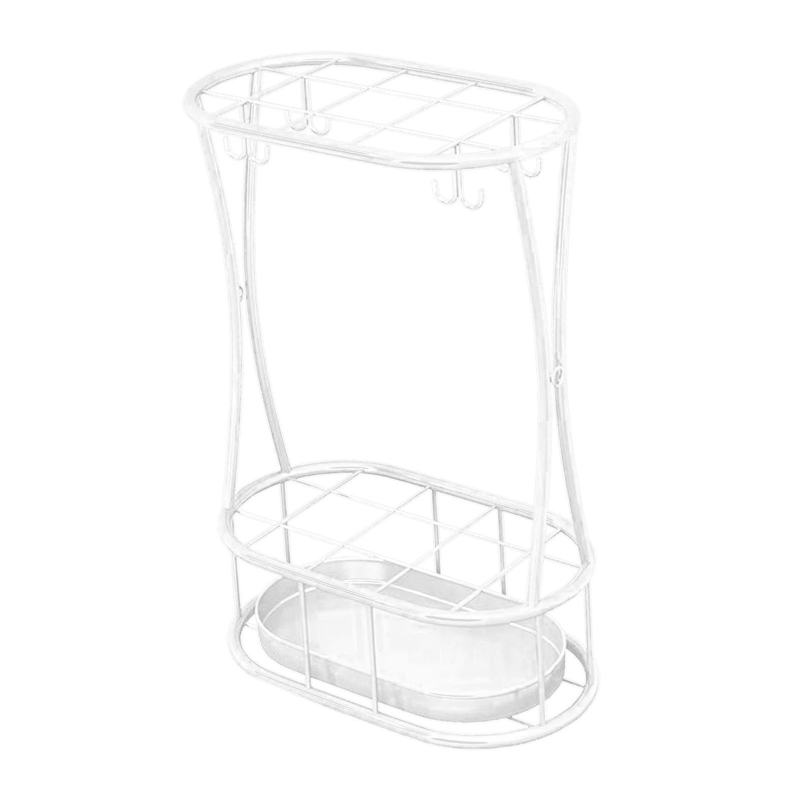 TISHITA Umbrella Rack Umbrella Holder Storage Box Sturdy Rain Water Drip Tray Iron Umbrella Organizer Umbrella Storage Rack for Hotel White