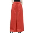 thumbnail image 2 of Casual High Waisted Pants for Women Solid Color Long Pants Cotton Linen Straight Trousers Palazzo Comfortable Autumn Outfit Solid Color Trousers Casual Daily Office Wear, 2 of 6
