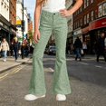 thumbnail image 2 of HCYSFG Cheetah Print Flare Pants For Girls Leopard Print High Waisted Bell Bottom Pants Summer Outdoor Weekend Travel Casual Trousers, 2 of 5