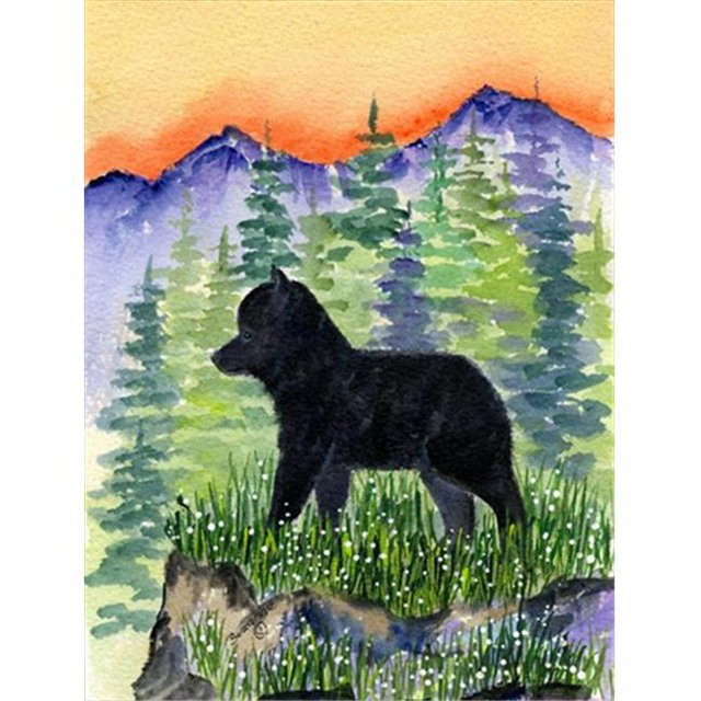 Drapeau Schipperke Toile - Taille de la Maison&44; 28 x 40 Po.