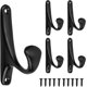 thumbnail image 1 of Coat Hooks, Wall Mounted Hooks With 10 Screws, Heavy Duty Wall Hook, Black Coat Hooks Modern, Robe Hooks Hangers, Zinc Alloy Hooks For Hanging Key, To, 1 of 5
