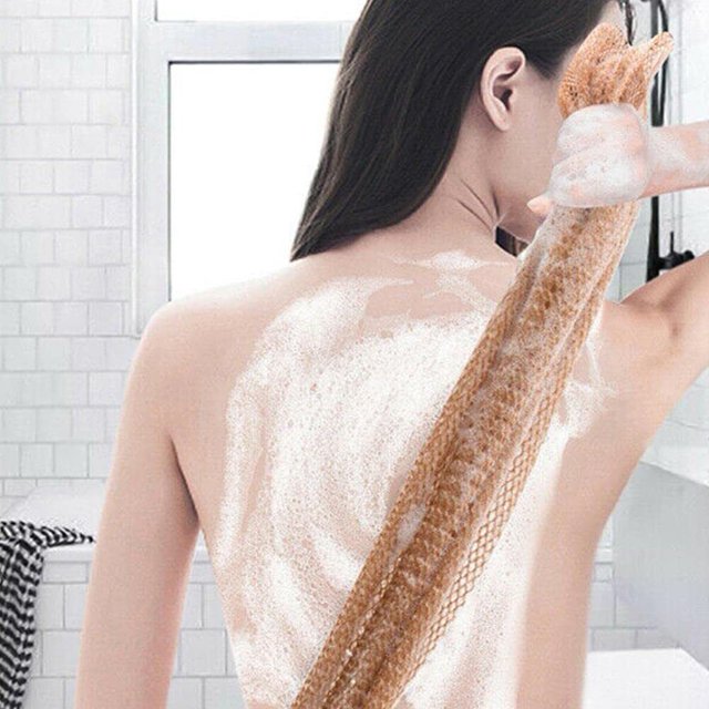 Color café, 30*80 cm - toalla de baño exfoliante de nailon, toalla de baño larga y fregada JM