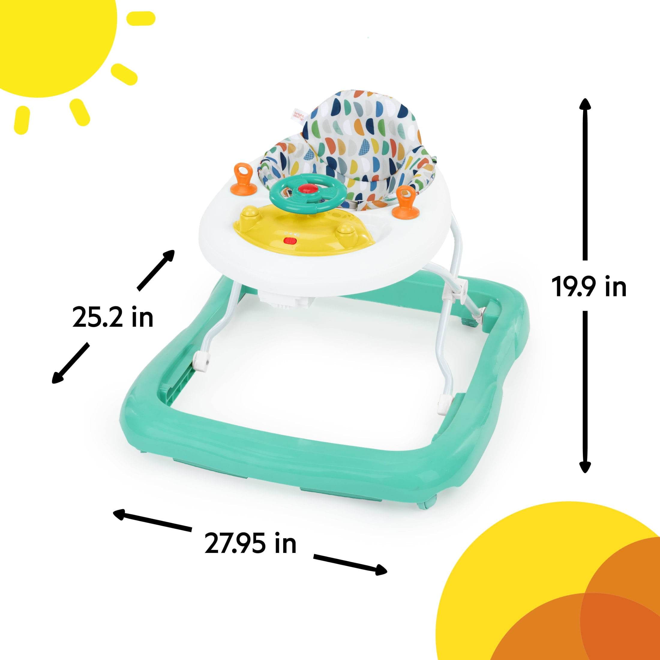 Bright Starts Ready to Roll Lights & Sounds Walker, Multicolor, Infant, Unisex