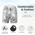 thumbnail image 3 of Rateoe Dragon Nest Sketch Pattern Men’s Swim Shorts with Compression Liner – Double-Layered Quick-Dry Swimwear, Comfortable & Stretchy Beach Shorts-Large, 3 of 6