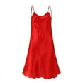 thumbnail image 7 of Women's Satin Full Slip Dress Spaghetti Strap Nightdress Lingerie Chemise Nightgown, 7 of 7