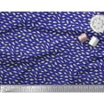 thumbnail image 2 of Soimoi Tissu Crêpe Polyester Bleu Imprimé Feuilles au Mètre 42 Pouces de Large, 2 of 5