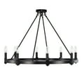 thumbnail image 3 of Casey Matte Black 8-Light 32-Inch Round Wagon Wheel Chandelier, 3 of 5