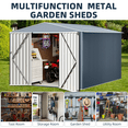 thumbnail image 5 of Tzou 8x12FT Metal Garden Shed w/Lockable Doors & Sloped Roof – Reinforced Galvanized Steel Tool/Bike Storage for Backyard, Patio, Poolside (Weather-Resistant), 5 of 6