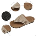 thumbnail image 5 of Rokment Wedges Orthopedic Cork Footbed Thongs Sandals for Women Boho Beach Leather Platform Slides Flip Flops Comfortable Dressy Slip on Slippers Beige Size 6, 5 of 8