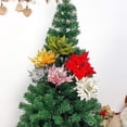 thumbnail image 4 of 6 piezas de flores de Pascua de seda, flores artificiales de Navidad, adornos para árboles de Navidad con purpurina, flores artificiales para árboles de Navidad para bodas, blancas, 4 of 5
